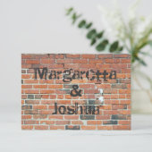 Red Vintag Brick Wall Wedding Einladung UAWG (Stehend Vorderseite)