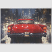 Red Vintag Classic Car Decoupage Seidenpapier (Vorderseite)