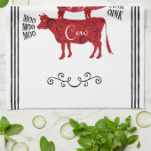 Red Vintag Farm Geschirrtuch (Gefaltet)