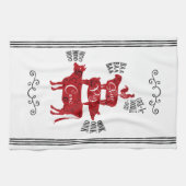 Red Vintag Farm Geschirrtuch (Horizontal)