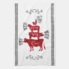 Red Vintag Farm Geschirrtuch