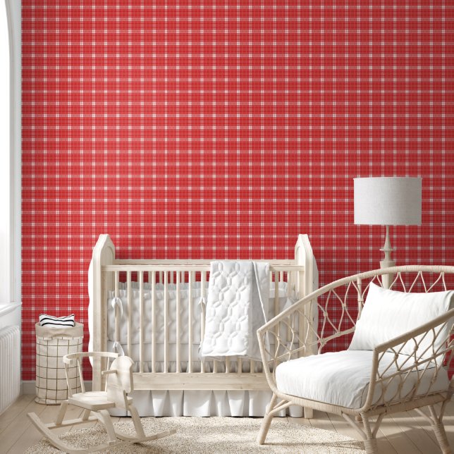 RED VINTAG GINGHAM SEAMLESS TAPETE (Kinder)