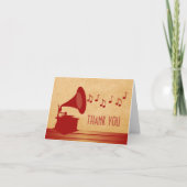 Red Vintag Gramophon Danke-Karte Dankeskarte (Vorderseite)