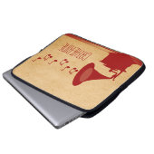 Red Vintag Gramophon Laptop Sleeve (Vorne Knopf)
