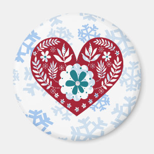 Red Vintag Heart Holiday Liebe Magnet