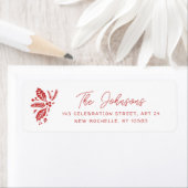 Red Vintag Holly Weihnachtsfeiertag Rücksendeadres (Insitu)