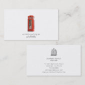 Red Vintag London Telefonkabine Antiquitätenladen Visitenkarte (Vorne/Hinten)