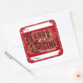 Red Vintag Merry Weihnachtsgeschenke Label Sticker (Umschlag)