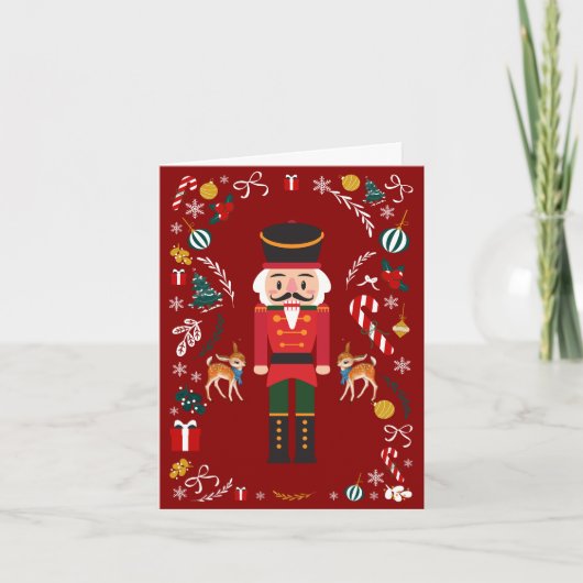 Red Vintag Nutcracker Weihnachten Karte (Vorderseite)