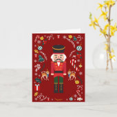 Red Vintag Nutcracker Weihnachten Karte (Gelbe Blume)