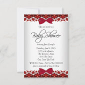 Red Vintag Princess Baby Dusche Einladung (Rückseite)