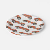 Red Vintag Race Car Birthday Paper Teller (Schrägansicht)