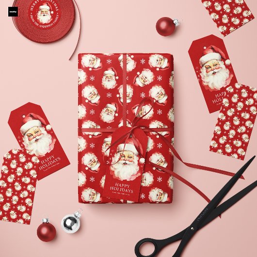 Red Vintag Retro Weihnachten Geschenkanhänger