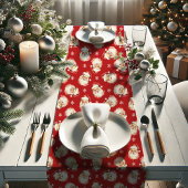 Red Vintag Retro Weihnachten Kurzer Tischläufer