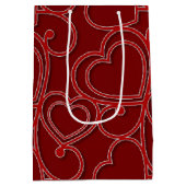 Red Vintag Romantic Hearts Valentinstag Special Mittlere Geschenktüte (Rückseite)