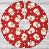 Red Vintag Santa Claus Face Polyester Weihnachtsbaumdecke