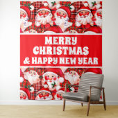 Red Vintag Santa Claus Frohe Weihnachtsbanner Wandteppich (Beispiel)