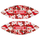 Red Vintag Santa Claus Tartan Karierte Weihnachten Football (Paneele)