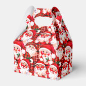 Red Vintag Santa Claus Tartan Karierte Weihnachten Geschenkschachtel (Rückseite)