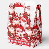 Red Vintag Santa Claus Tartan Karierte Weihnachten Geschenkschachtel (Geöffnet)