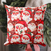 Red Vintag Santa Claus Tartan Karierte Weihnachten
