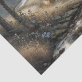 Red Vintag Tractor & Farmhouse Decoupage Seidenpapier (Detail)