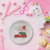Red Vintag Truck & Christmas Tree Pappteller (Party)
