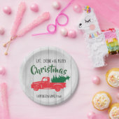 Red Vintag Truck Rustikale Weihnachtsscheibe Pappteller (Party)