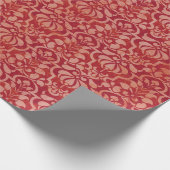 Red Vintag Viktorianisch Damask Nahtloses Muster Geschenkpapier (Ecke)