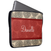 Red Vintag Zinnia Laptop Sleeve (Vorne Rechts)