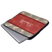 Red Vintag Zinnia Laptop Sleeve (Vorne Knopf)