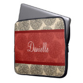 Red Vintag Zinnia Laptop Sleeve (Vorderseite Links)