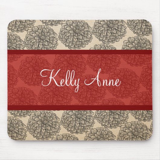 Red Vintag Zinnia Mousepad (Vorne)
