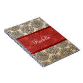 Red Vintag Zinnia Notebook Notizblock (Rechte Seite)