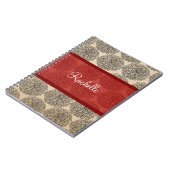 Red Vintag Zinnia Notebook Notizblock (Linke Seite)