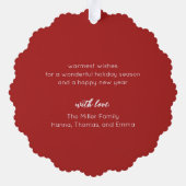 Red Vintage Car Christmas Ornament Karte (Rückseite)