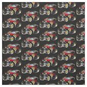 Red Vintage Car on Black  Stoff (Muster)