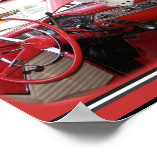Red Vintage Car Poster (Ecke)