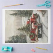 Red Vintage Christmas Truck Seidenpapier (Basteln)