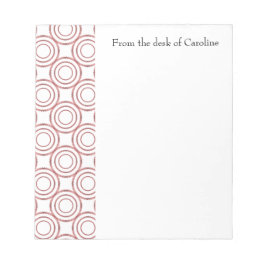 Red Vintage Circle Pattern Personalized Notepad Notizblock
