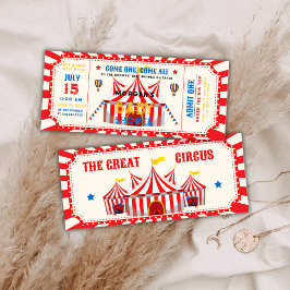 Red Vintage Circus Ticket Carnival Baby shower Einladung