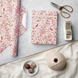 Red Vintage Weihnachtswrapping Paper Geschenkpapier