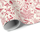 Red Vintage Weihnachtswrapping Paper Geschenkpapier (Rolleneckpunkt)