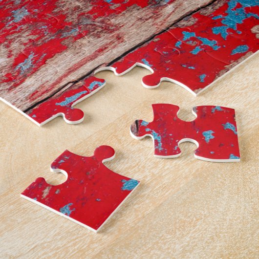 Red Vintage Wood Puzzle (Seite)