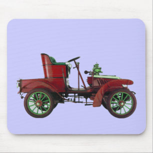 RED VINTAY CAR, CLASSIC AUTOMOTIVE Blue Mousepad