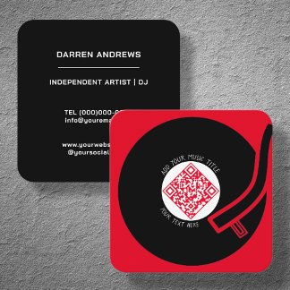 Red Vinyl LP | Music QR Code Quadratische Visitenkarte