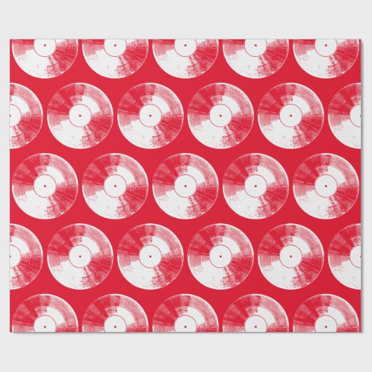 Red Vinyl Record Geschenkpapier (Flach)