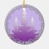 Red-Violet Evergreen Weihnachtsbaum Keramik Ornament (Hinten)