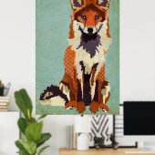 Red & Violet Fox Art Poster (Heimbüro)