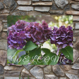 Red Violet Hydrangea Blooms Blumenwillkommen Fußmatte